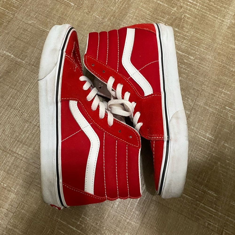 Vans sk8-hi red shoes women’s 8.5